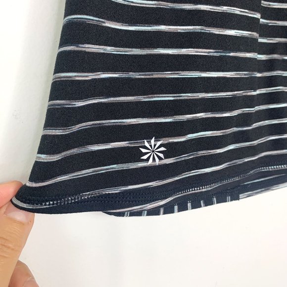 ATHLETA Pump It‎ Up Striped Short Sleeve Tee Sz XS - Picture 3 of 7
